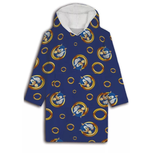 Couverture polaire en peluche pour adulte, poncho Sonic