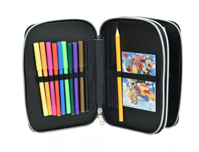 Trousse à crayons à 2 niveaux remplie One Piece