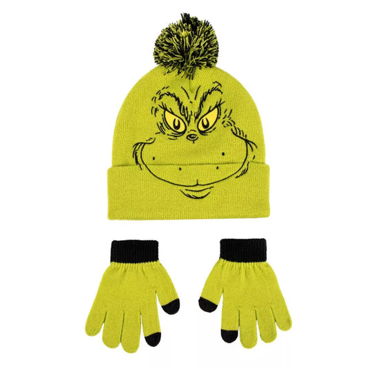 Ensemble bonnet et gants pour enfants Grinch