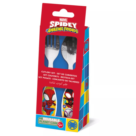 Ensemble de couverts en métal Spiderman - 2 pièces