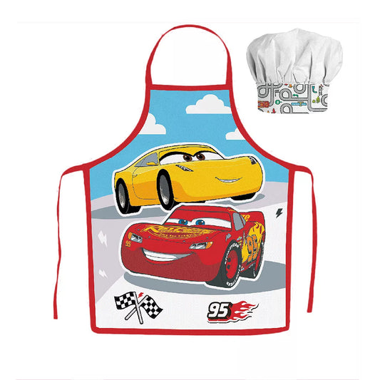Tablier pour enfant avec toque Cars