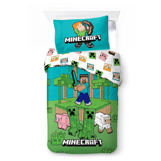 Parure de lit 1 personne Minecraft
