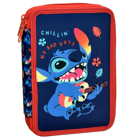 Trousse à crayons remplie Stitch 2 niveaux