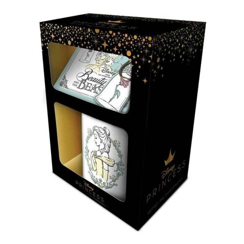 Ensemble tasse, porte-clés et sous-verre La Belle et la Bête de Disney