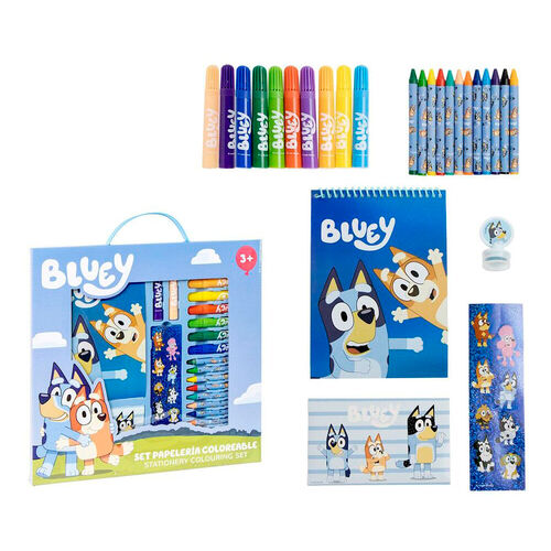 Ensemble de papeterie à colorier Bluey