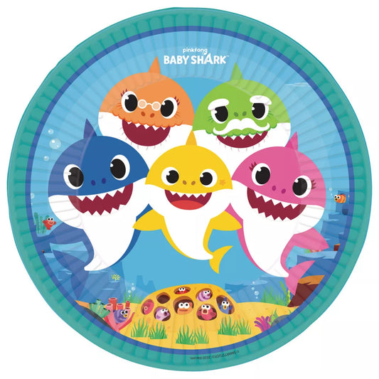 Assiettes en carton Baby Shark 23cm