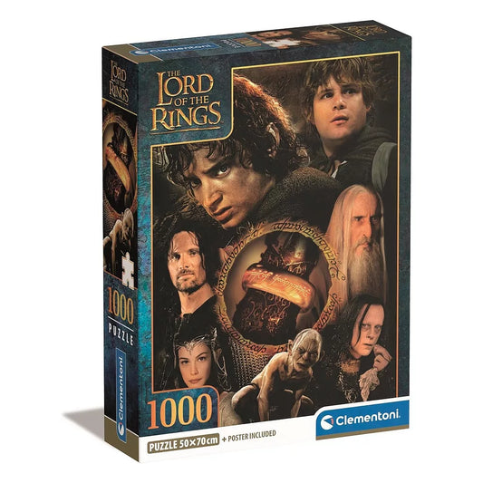 Le Seigneur des Anneaux, Le Fardeau de l'Anneau Unique Puzzle compact 1000 pièces + poster Clementoni