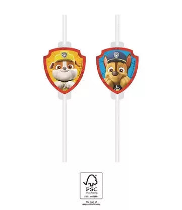 Lot de 4 pailles Pat Patrouille