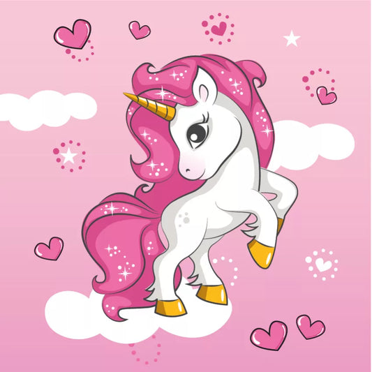 Serviette spéciale Licorne 30x30cm