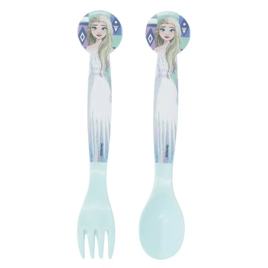 Ensemble de couverts en plastique Reine des neiges - 2 pièces
