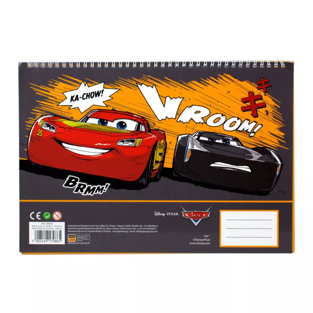 Carnet de croquis à spirale A/4 Cars