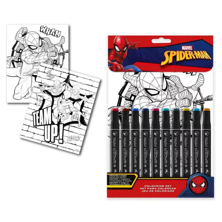 Livre de coloriage + 10 marqueurs Spiderman