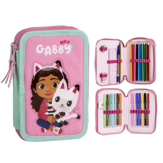 Trousse à crayon remplie Gabby 2 niveaux