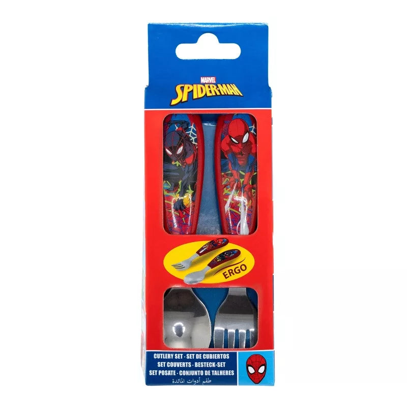 Ensemble de couverts ergonomiques en métal Spiderman - 2 pièces