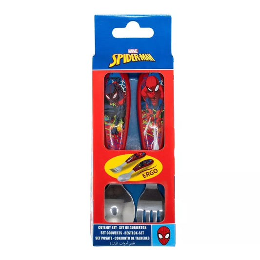 Ensemble de couverts ergonomiques en métal Spiderman - 2 pièces