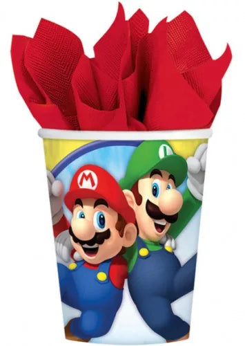 Lot de 8 gobelets en carton Mario de 250ml