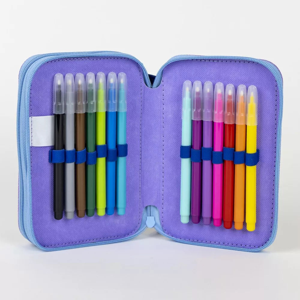 Trousse à crayons remplie Stitch 2 niveaux