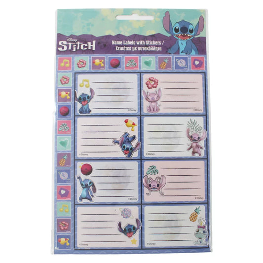 Lot de 16 étiquettes + autocollants Stitch