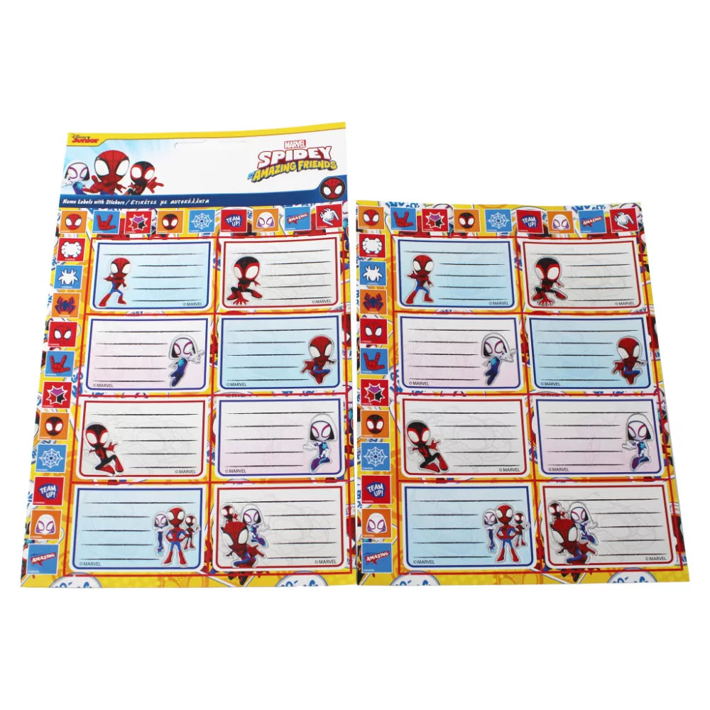 Lot de 16 étiquettes Spidey