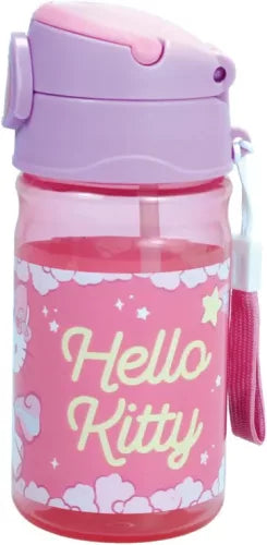 Bouteille en plastique Hello Kitty Licorne avec crochet 350 ml