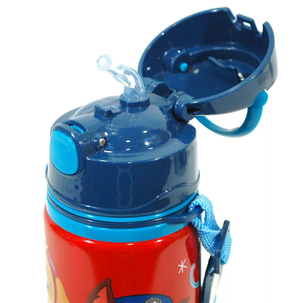 Gourde en aluminium Pat Patrouille avec paille 600 ml