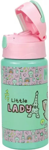 Bouteille en aluminium Marie avec paille 500ml
