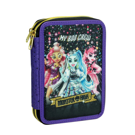 Trousse à crayons remplie Monster High à 2 niveaux