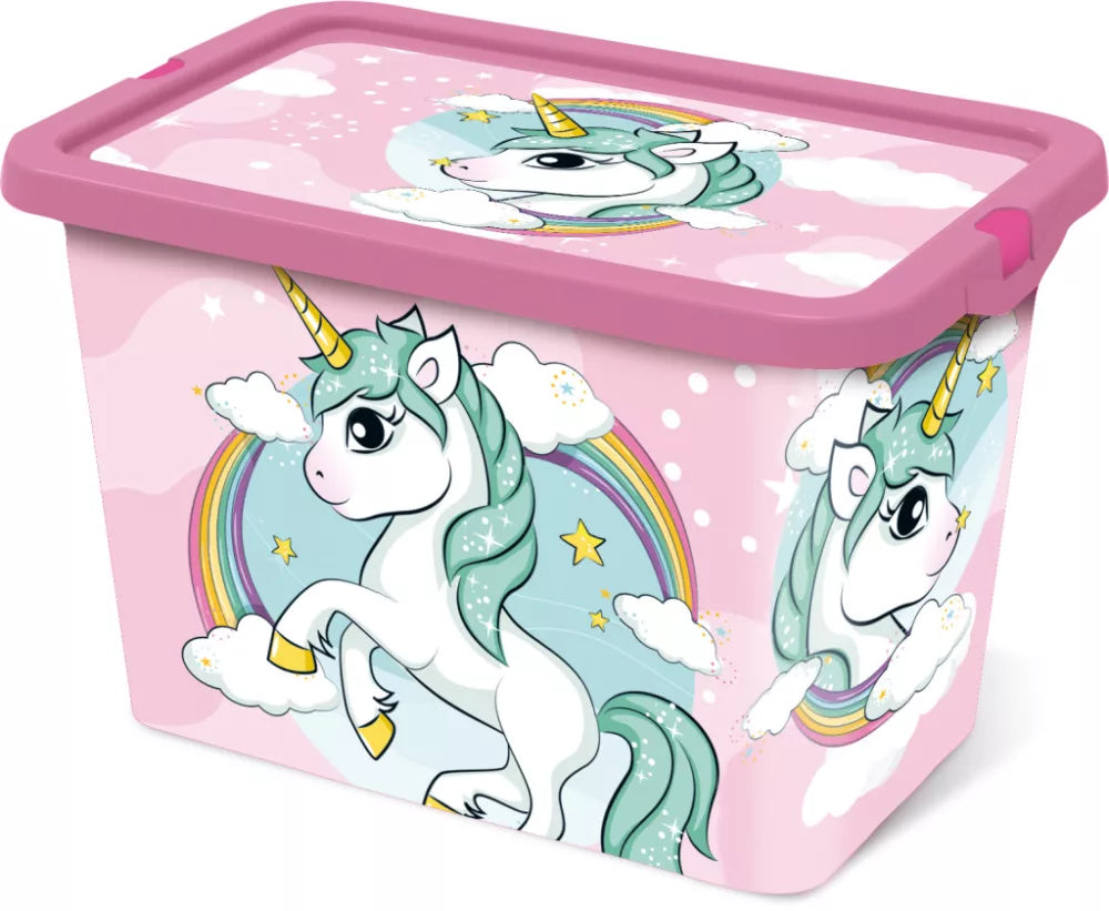Coffre de rangement en plastique Licorne 7L