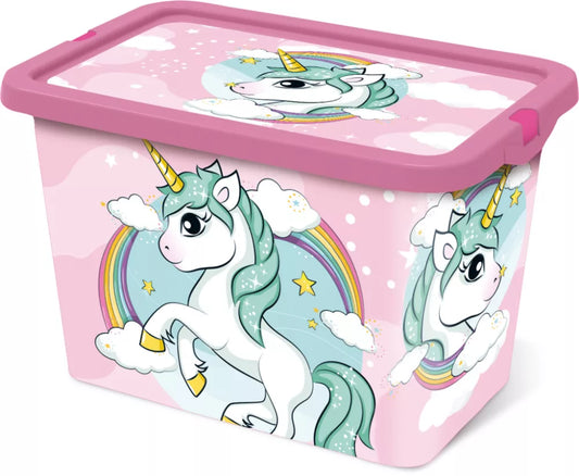 Coffre de rangement en plastique Licorne 7L
