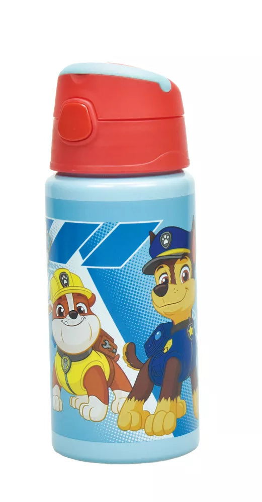 Gourde en aluminium avec paille Pat Patrouille 500ml