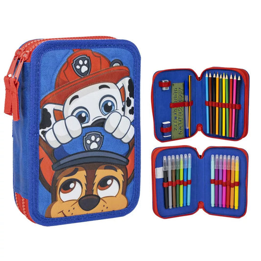 Trousse à crayons remplie Pat Patrouille 2 niveaux