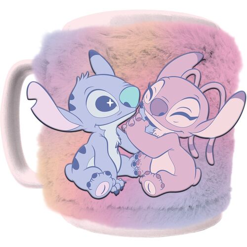 Tasse + housse en peluche 440ml Stitch et Angel