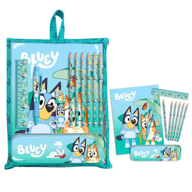 Ensemble de papeterie Bluey avec support