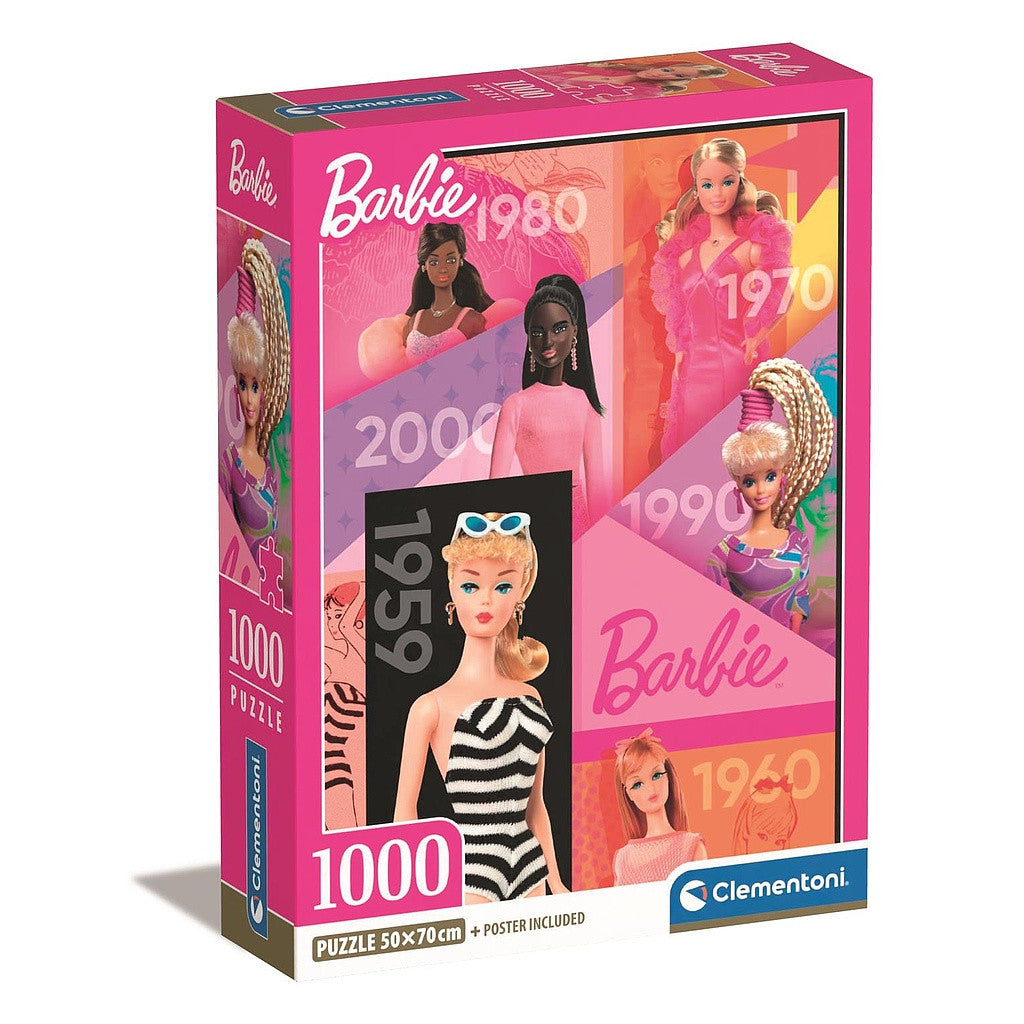 Puzzle compact 1000 pièces + poster inclus Barbie Clementoni