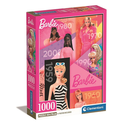 Puzzle compact 1000 pièces + poster inclus Barbie Clementoni