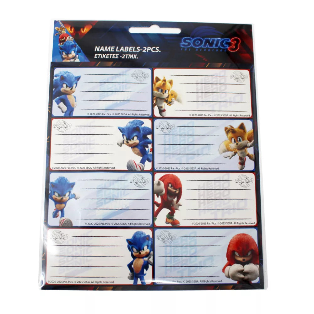 Lot de 16 étiquettes Sonic