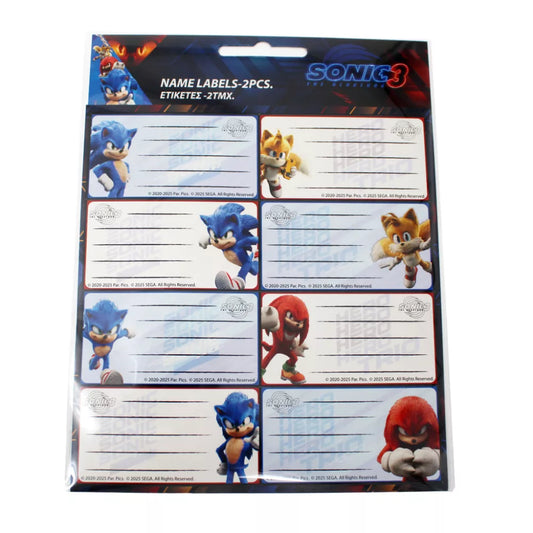 Lot de 16 étiquettes Sonic