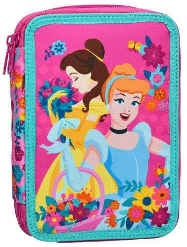 Trousse à crayons remplie Princesses 2 niveaux