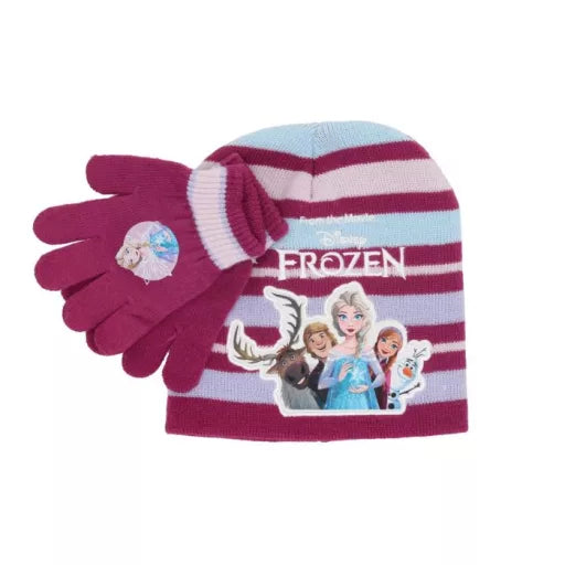 Ensemble bonnet et gants d'hiver pour enfants Reine des neiges