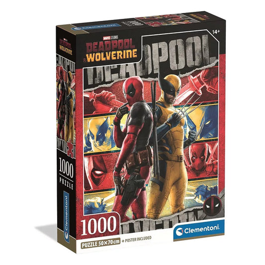 Deadpool Wolverine et puzzle compact 1000 pièces + poster inclus Clementoni