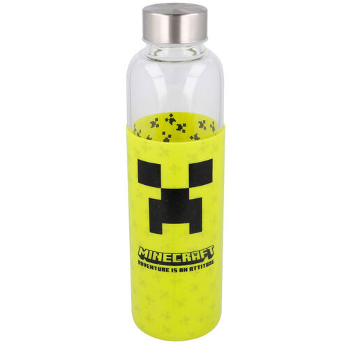 Bouteille en verre Minecraft avec manchon en silicone 585 ml