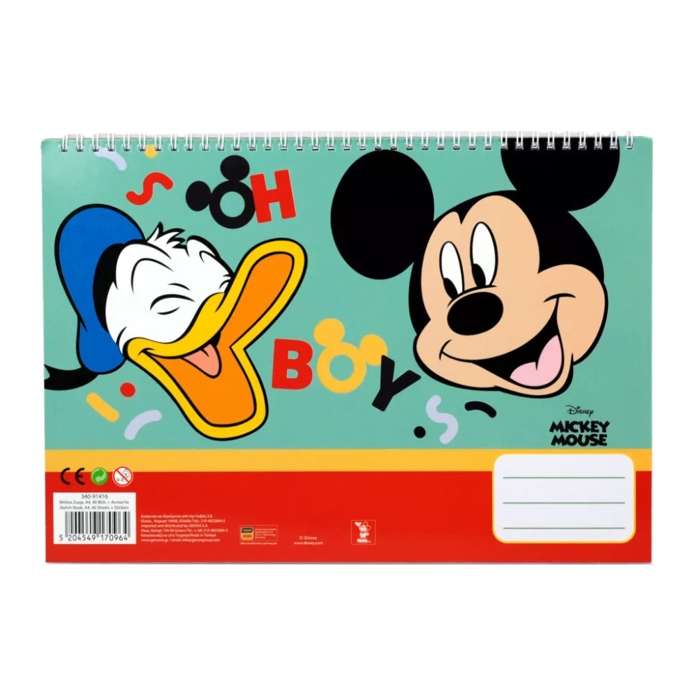 Carnet de croquis à spirale A/4 Mickey