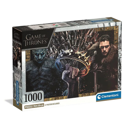 Puzzle compact 1000 pièces + Poster inclus  Game of Thrones Glace et Feu Clementoni