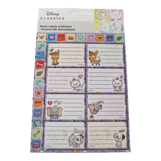 Lot de 16 étiquettes + autocollants Disney Baby