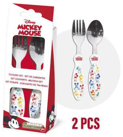 Ensemble de couverts en métal Mickey  - 2 pièces