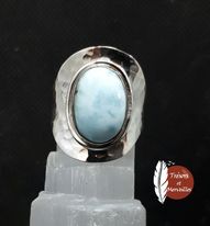 Bague réglable larimar