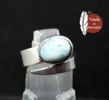 Bague réglable larimar