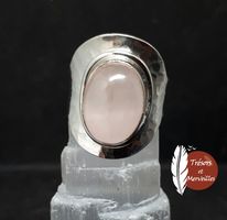 Bague réglable quartz rose